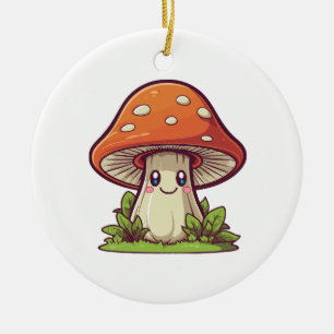 Ornamento De Cerâmica Estilo kawaii fofo, procura de cogumelos