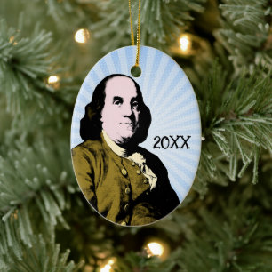 Ornamento De Cerâmica Estilo Pop Art de Benjamin Franklin