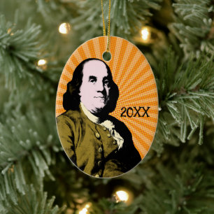 Ornamento De Cerâmica Estilo Pop Art de Benjamin Franklin