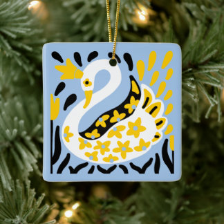 Ornamento De Cerâmica Estilo Russo Fada Fale Cobra Real Cisne