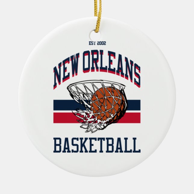 Ornamento De Cerâmica Estilo Varsity New Orleans Basball (Frente)