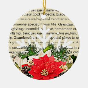 Ornamento De Cerâmica Estilo Vintage Bonito Natal da Vovó