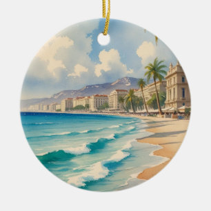Ornamento De Cerâmica Estilo Vintage Cote D'Azur Viagem francês