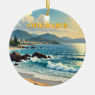 Ornamento De Cerâmica Estilo Vintage Cote D'Azur Viagens Francesas