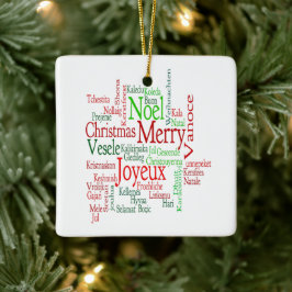 Ornamento De Cerâmica Estilo Vintage Feliz Natal Tradução Palavra