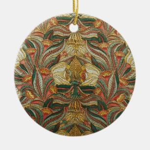 Ornamento De Cerâmica Estilo William Morris Rosa Verde Botânico