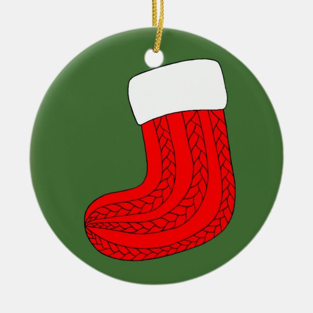 Ornamento De Cerâmica Estoque de Natal (Frente)