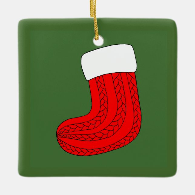 Ornamento De Cerâmica Estoque de Natal (Frente)