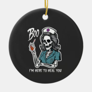 Ornamento De Cerâmica Estou aqui para te curar... Enfermeira Halloween.