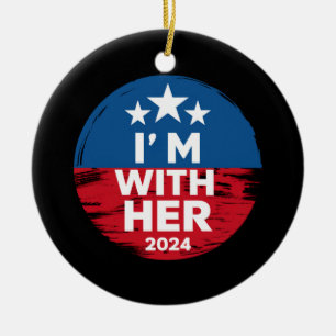 Ornamento De Cerâmica Estou Com Ela Kamala Vote Para 2024 Presidente Kam
