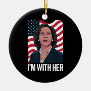 Ornamento De Cerâmica Estou Com Ela Kamala Vote Para Presidente 2024