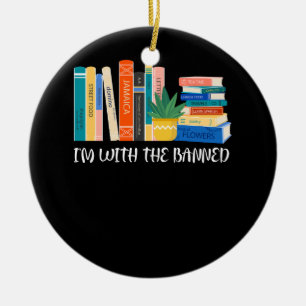 Ornamento De Cerâmica Estou com os livros proibidos que leio livros proi