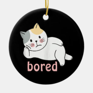 Ornamento De Cerâmica Estou entediado gatinho fofo animal