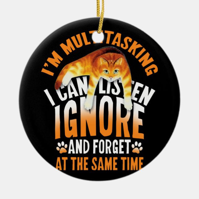 ORNAMENTO DE CERÂMICA ESTOU MULTITAREFA QUE POSSO OUVIR IGNORAR E ESQUEC (Frente)