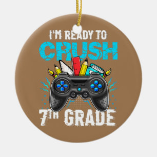 Ornamento De Cerâmica Estou pronto para esmagar 7 de volta ao vídeo esco