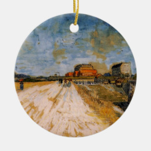 Ornamento De Cerâmica Estrada de Van Gogh Correndo ao Lado das Muralhas