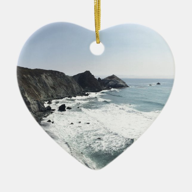 Ornamento De Cerâmica Estrada Sur grande da Costa do Pacífico da vista (Frente)