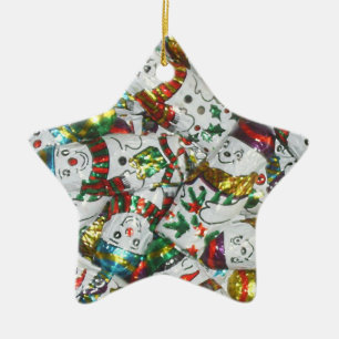 Ornamento De Cerâmica Estrela adorável de Neve
