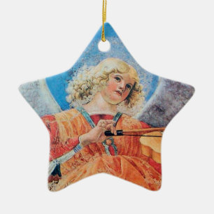 Ornamento De Cerâmica Estrela Azul de Apphire CHRISTMAS ANGEL