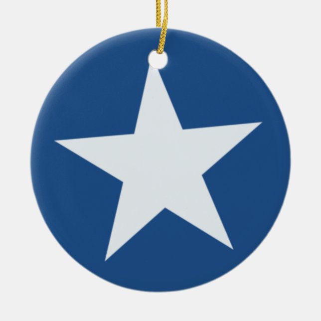 Ornamento De Cerâmica estrela branca (Frente)