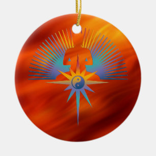 Ornamento De Cerâmica Estrela Buda 3D