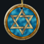 Ornamento De Cerâmica Estrela Chanukah de David<br><div class="desc">Divirta-se com isso. Pense em temas! Jogue com cores de fundo, adicione ou exclua texto e (por um pouco de taxa extra) personalize o verso com imagens, cores, logotipo / informações comerciais, etc.! Estas também são excelentes para presentes ou para usar como toque final da aula no seu invólucro de...</div>