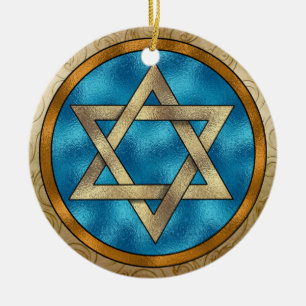 Ornamento De Cerâmica Estrela Chanukah de David