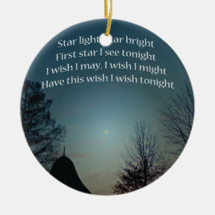 Ornamento De Cerâmica Estrela clara brilhante