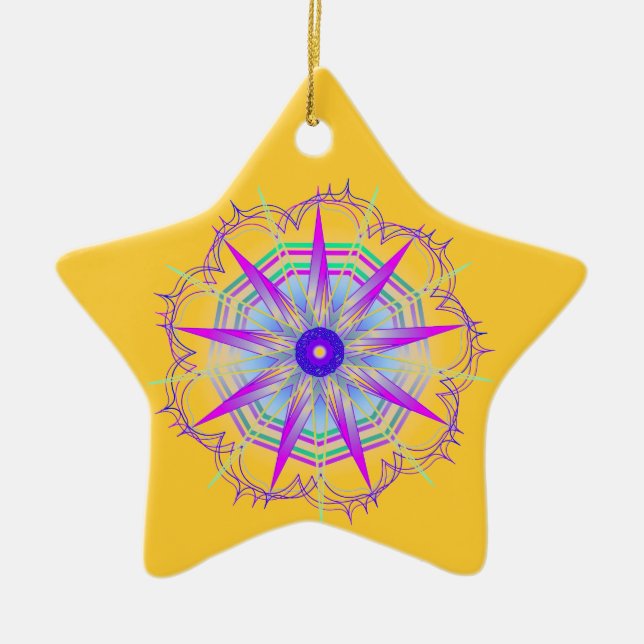 Ornamento De Cerâmica Estrela Creativity8 (Frente)