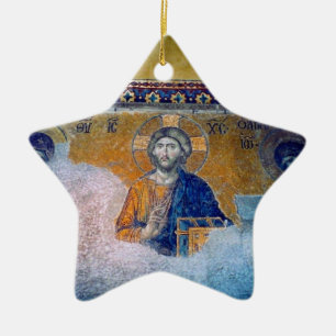 Ornamento De Cerâmica estrela da pintura mural de jesus