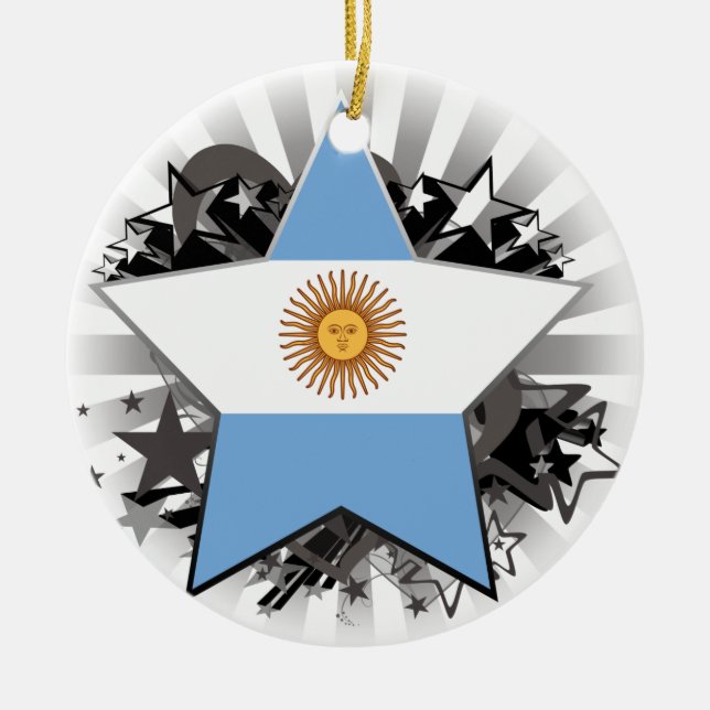 Ornamento De Cerâmica Estrela de Argentina (Frente)