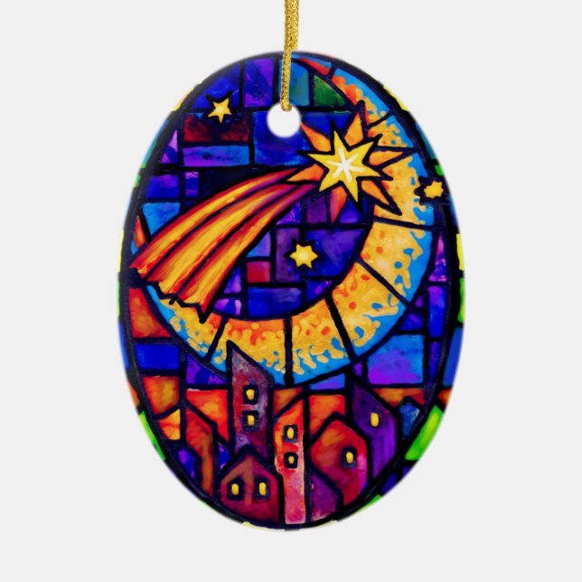 Ornamento De Cerâmica Estrela de Bethlehem (Frente)