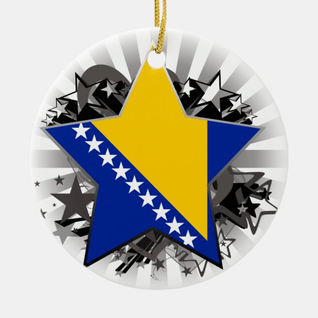 Ornamento De Cerâmica Estrela de Bósnia e de Herzegovina (Frente)