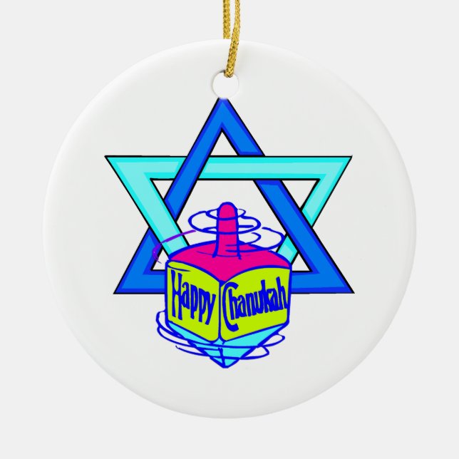 Ornamento De Cerâmica Estrela de David de Hanukkah (Frente)