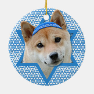 Ornamento De Cerâmica Estrela de David de Hanukkah - Shiba Inu