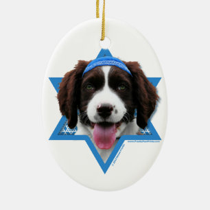 Ornamento De Cerâmica Estrela de David de Hanukkah - Spaniel de Springer