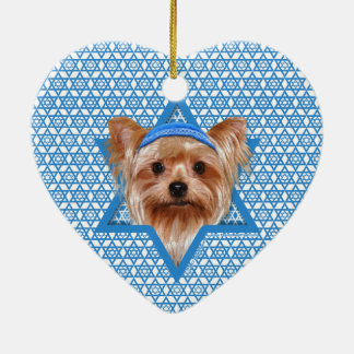 Ornamento De Cerâmica Estrela de David de Hanukkah - yorkshire terrier