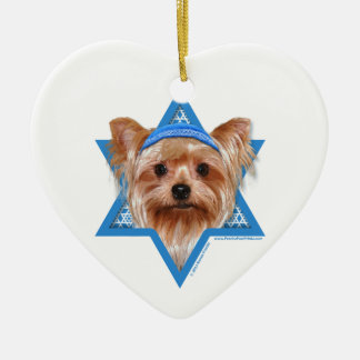 Ornamento De Cerâmica Estrela de David de Hanukkah - yorkshire terrier