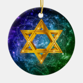 Ornamento De Cerâmica Estrela de David Galaxy - Magen David