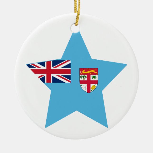Ornamento De Cerâmica Estrela de Fiji (Frente)