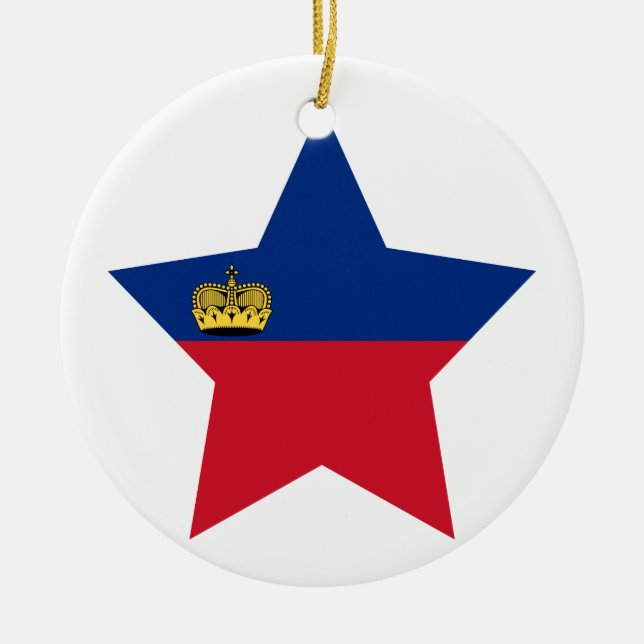 Ornamento De Cerâmica Estrela de Liechtenstein (Frente)