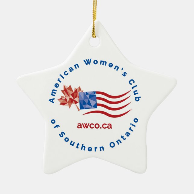 Ornamento De Cerâmica Estrela de Natal AWCO (Frente)