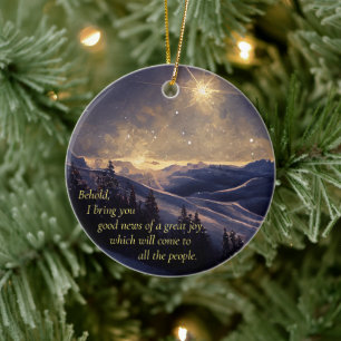 Ornamento De Cerâmica Estrela de Natal da Montanha