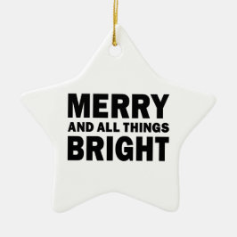 Ornamento De Cerâmica Estrela de Natal Moderna Alegre e Tudo Brilhante