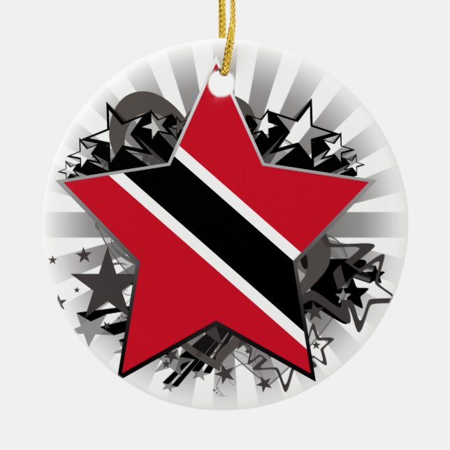 Ornamento De Cerâmica Estrela de Trinidad and Tobago (Frente)