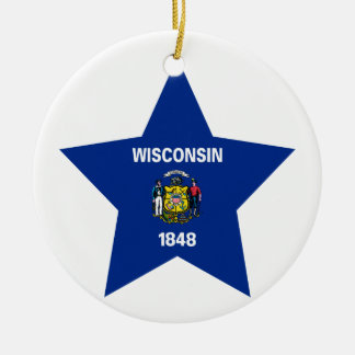 Ornamento De Cerâmica Estrela de Wisconsin