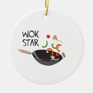 Ornamento De Cerâmica Estrela de Wok