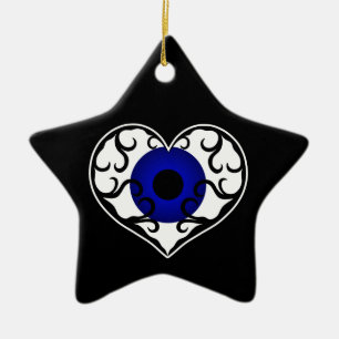Ornamento De Cerâmica Estrela do coração do olho