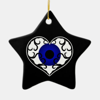 Ornamento De Cerâmica Estrela do coração ocular