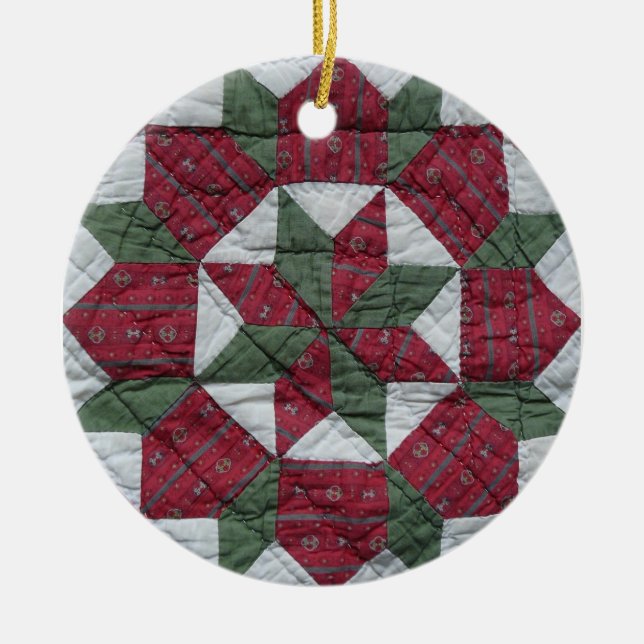 Ornamento De Cerâmica Estrela do feriado (Frente)